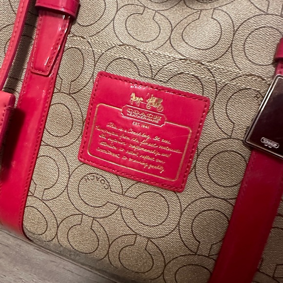 Coach Op Art Coated Canvas Duffel Bag Overnight Carry On Luggage - Picture 7 of 10